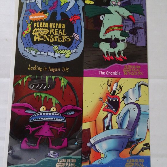 AAAHH!! Real Monsters - Uncut Promo Card Sheet - 1995 Fleer Ultra - Nickelodeon - Picture 1 of 6